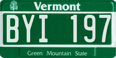 VT license plate BYI197