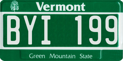 VT license plate BYI199