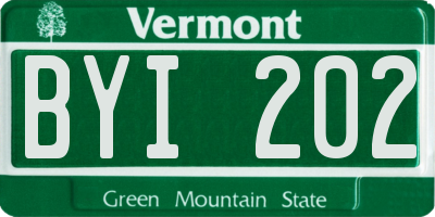 VT license plate BYI202
