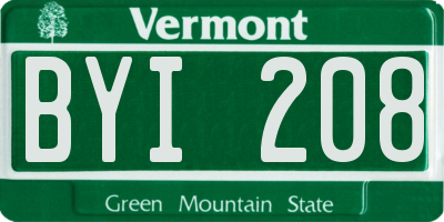 VT license plate BYI208
