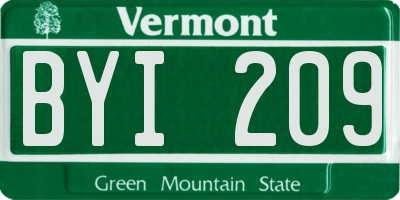 VT license plate BYI209