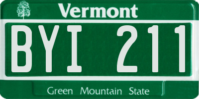VT license plate BYI211