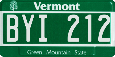 VT license plate BYI212