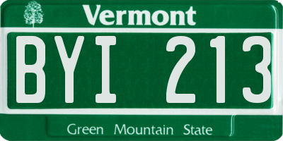 VT license plate BYI213