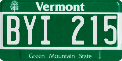 VT license plate BYI215