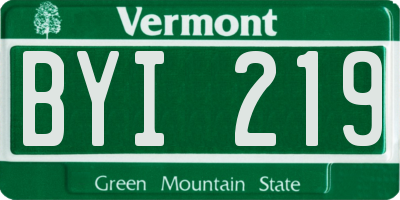 VT license plate BYI219