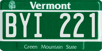VT license plate BYI221