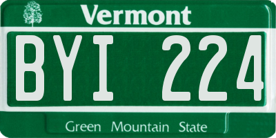 VT license plate BYI224