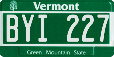 VT license plate BYI227