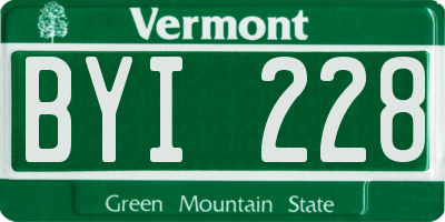 VT license plate BYI228