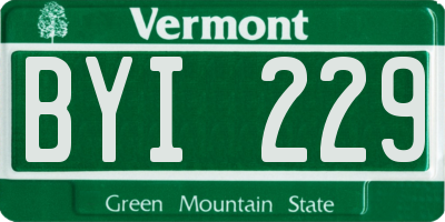 VT license plate BYI229