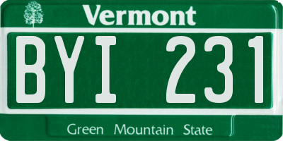 VT license plate BYI231