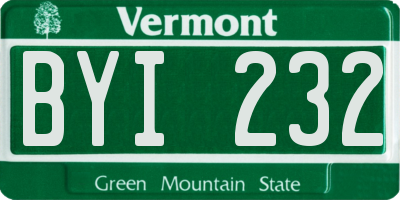 VT license plate BYI232