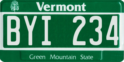VT license plate BYI234