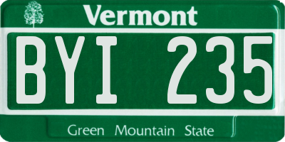 VT license plate BYI235