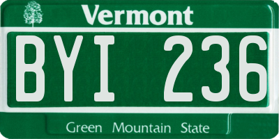 VT license plate BYI236