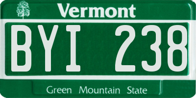 VT license plate BYI238