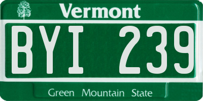 VT license plate BYI239