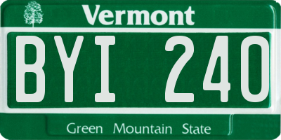 VT license plate BYI240