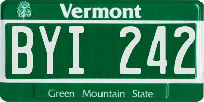 VT license plate BYI242