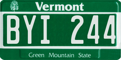VT license plate BYI244