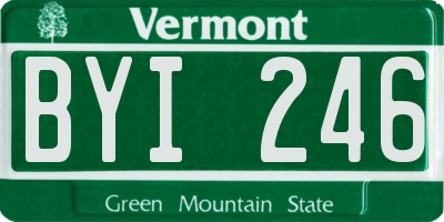 VT license plate BYI246