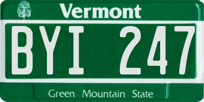 VT license plate BYI247