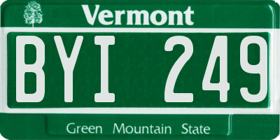 VT license plate BYI249