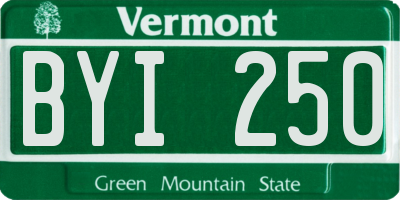 VT license plate BYI250