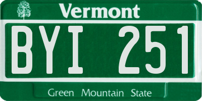 VT license plate BYI251