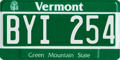 VT license plate BYI254