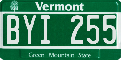 VT license plate BYI255