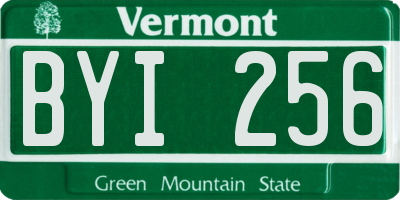VT license plate BYI256