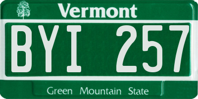 VT license plate BYI257