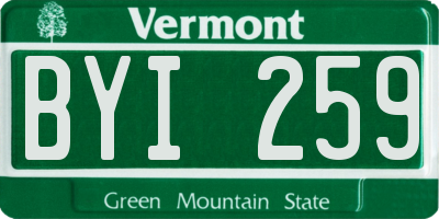 VT license plate BYI259