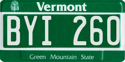 VT license plate BYI260