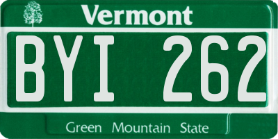 VT license plate BYI262