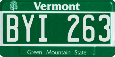 VT license plate BYI263