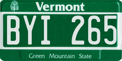 VT license plate BYI265