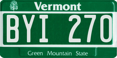 VT license plate BYI270