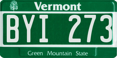 VT license plate BYI273