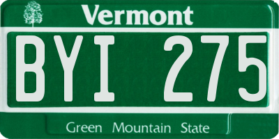 VT license plate BYI275