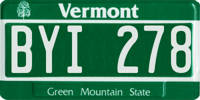 VT license plate BYI278