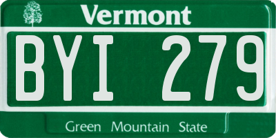 VT license plate BYI279
