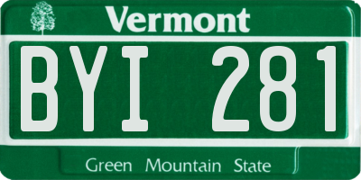 VT license plate BYI281