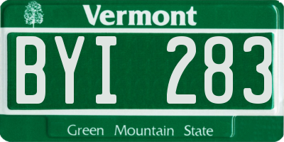 VT license plate BYI283