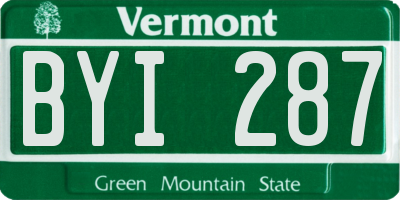 VT license plate BYI287