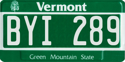 VT license plate BYI289