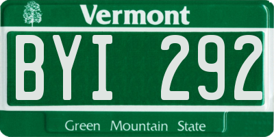 VT license plate BYI292