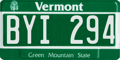 VT license plate BYI294